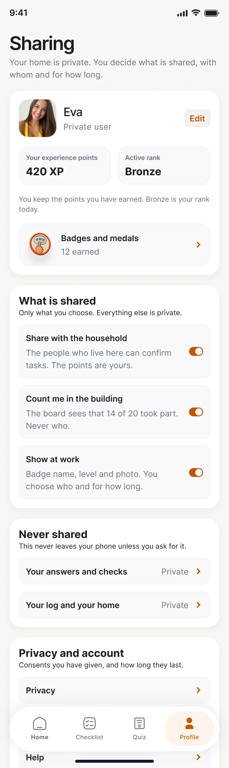 FireHub Personal on a phone: sharing