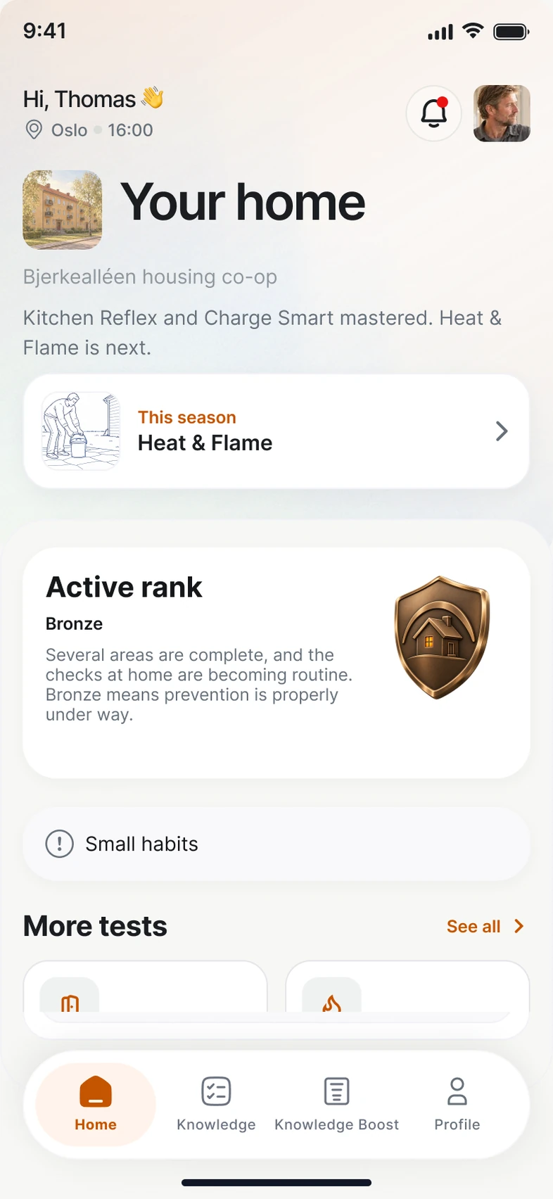 Your home in FireHub Personal on the phone.