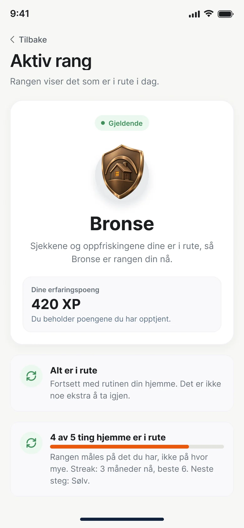 FireHub Personal på mobilen: Aktiv rang med erfaringspoeng